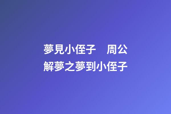 夢見小侄子　周公解夢之夢到小侄子